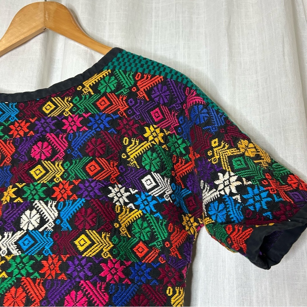 Vintage huipil dress Mexican embroidered size medium - Picture 10 of 13